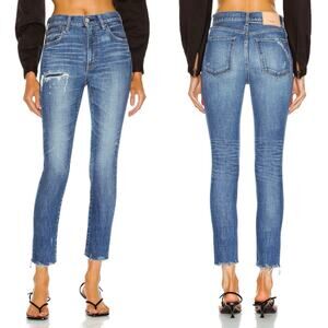 Moussy Vintage Women's Hammond High-Rise Skinny Jeans Size 29 Distressed Japan